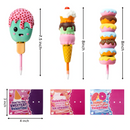 6Pcs Squishy Pen with Valentines Day Cards for Kids-Classroom Exchange Gifts