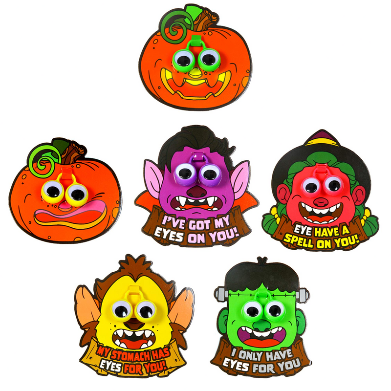 Halloween Greeting Cards Set With Eye Rings