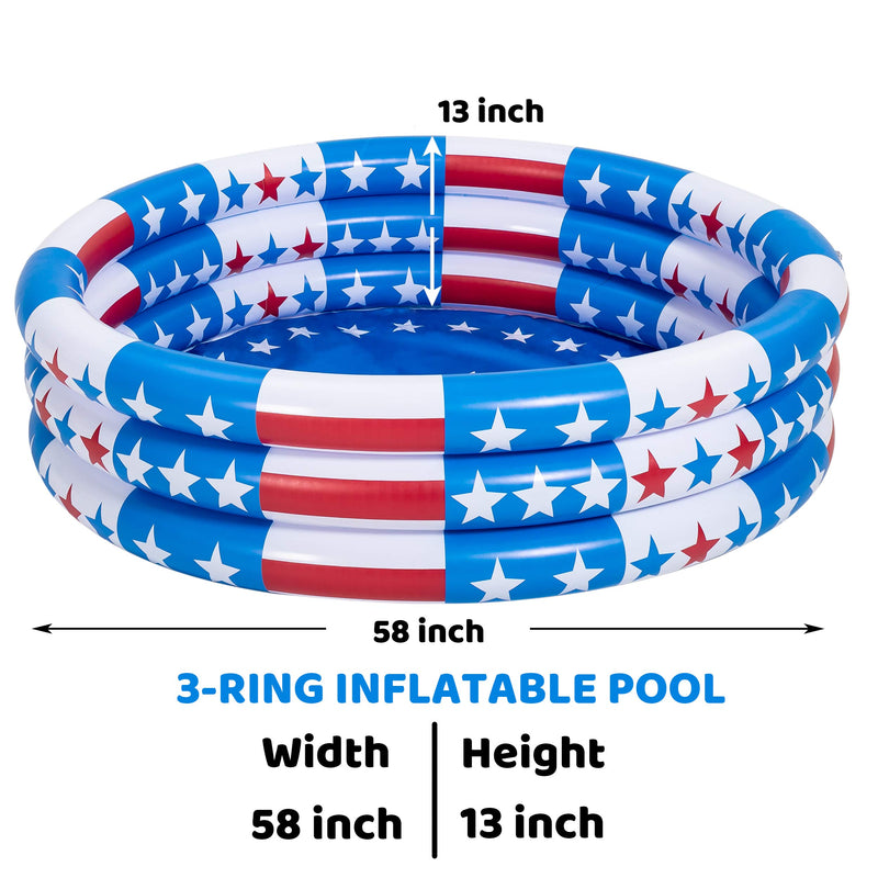 SLOOSH - 58in American Flag Inflatable Kiddie Pool