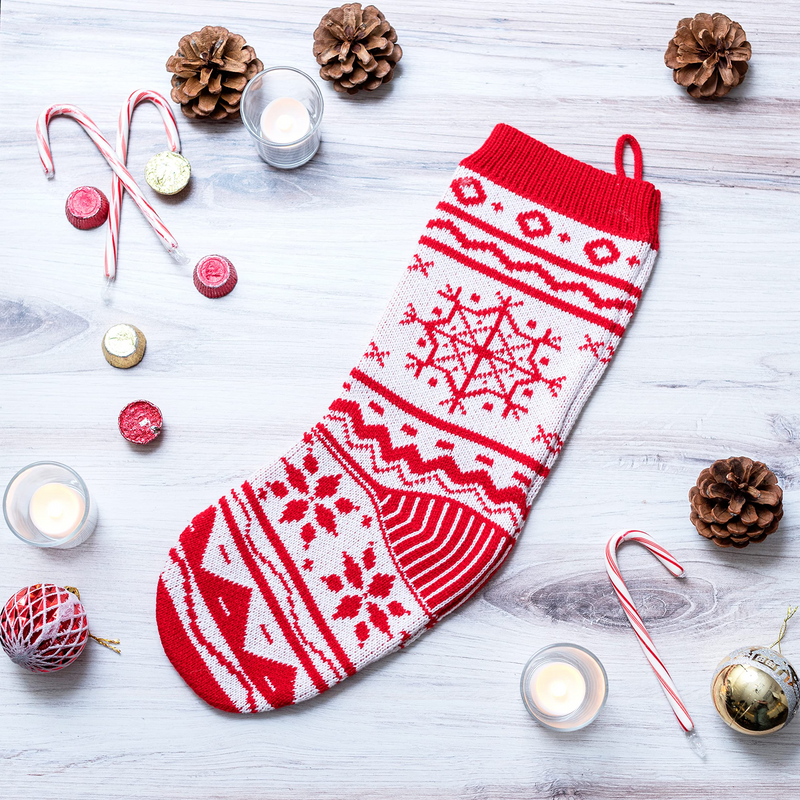 Knit Christmas Stockings, 4 Pcs