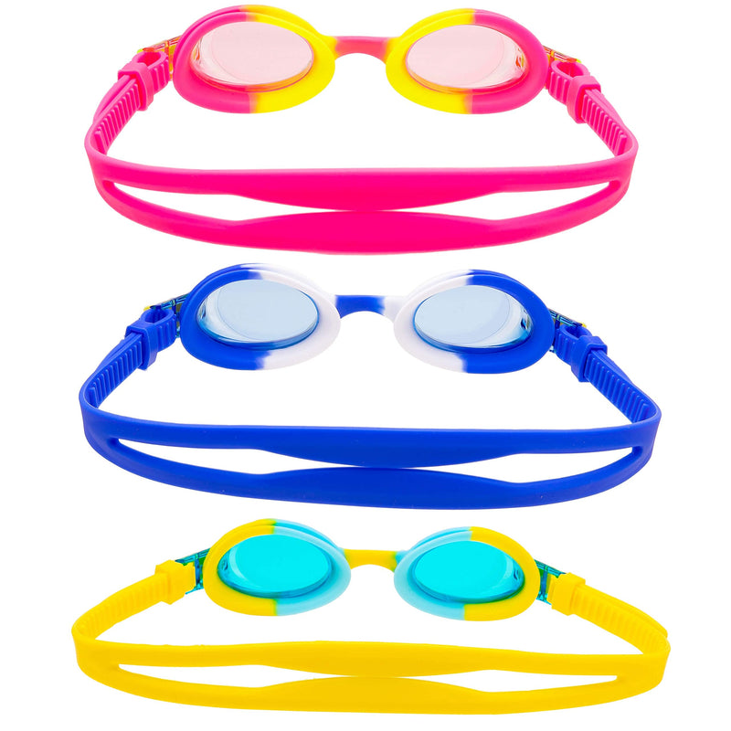 Kids Swim Goggle (Blue, Pink & Yellow), 3 Pack