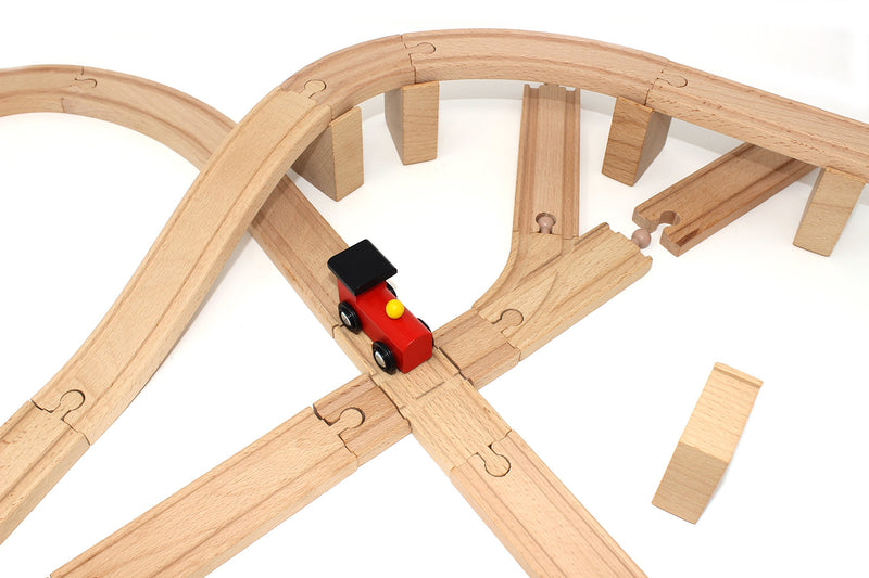 Wooden Train Track Set,62pcs