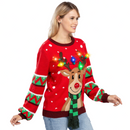 Reindeer Ugly Sweater with Light Bulbs