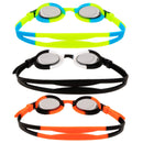 3 Pack Kids Swimming Goggles (Black, Red & Green)