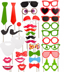 Photo Booth Props for Christmas, 66 Pcs