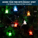 Spun Glass Angel Ornaments With Led Lights, 12-piece Set