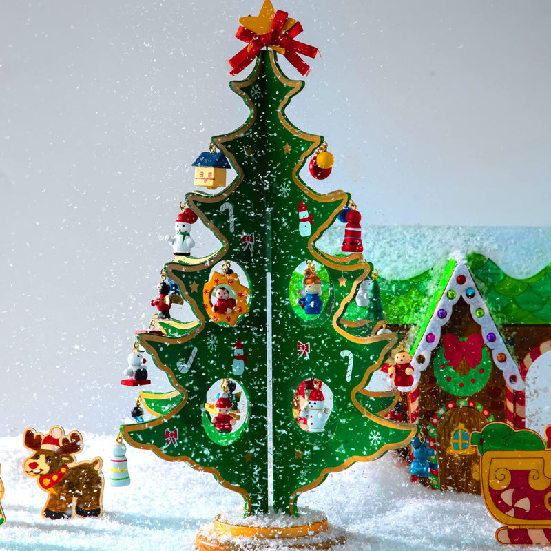 Advent Calendar with a Tabletop Wooden Christmas Tree