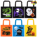 Halloween Non-Woven Colorful Tote Gift Bags, 32 Pcs