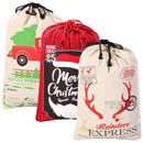 Christmas Canvas Burlap Gift Bags, 3Pcs