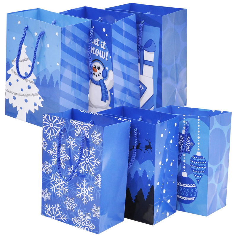 20 Piece Small Blue Christmas Holiday Bags
