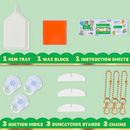 24Pcs Christmas Gem Painting Kit with Stickers, Suncatchers & Keychains