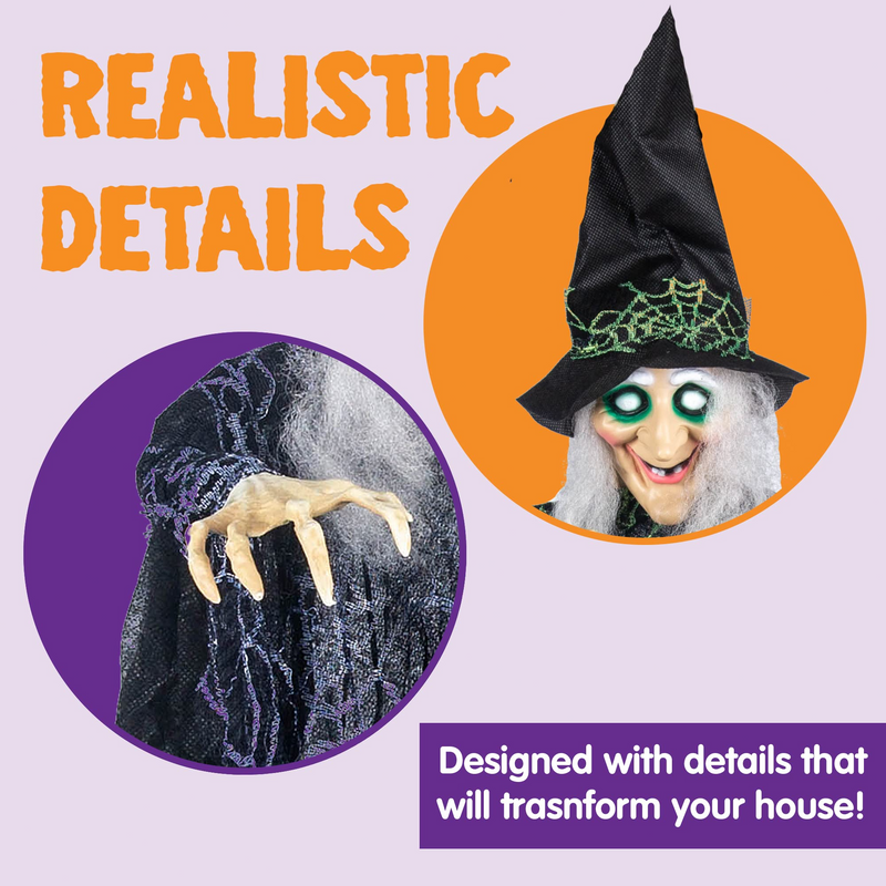 3 Pack Halloween Hanging Witch Decorations