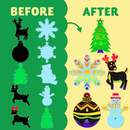 Rainbow Color Scratch Christmas Ornaments, 72 Piece