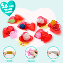 28Pcs Glitter Squishy Toys Filled Hearts Set with Valentines Day Cards for Kids-Classroom Exchange Gifts