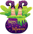 Lighted Witch Legs Cauldron Window Decoration