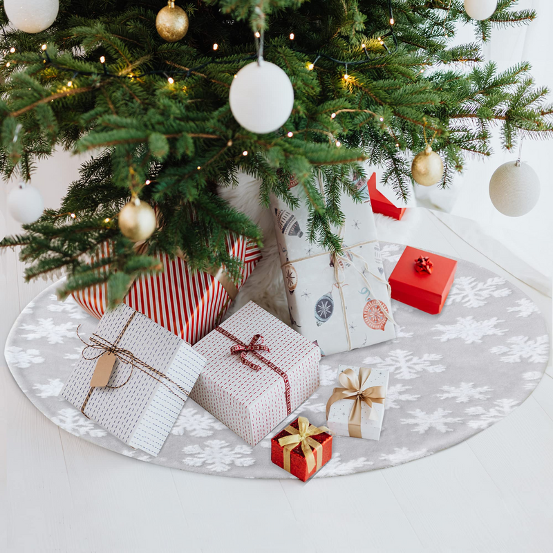 36in Jacquard Cashmere Snow Flake Tree Skirt