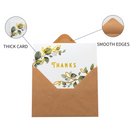 Watercolor Greenery Thank You Cards, 72 Pcs