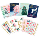 Watercolor Christmas Cards, 72 Pcs