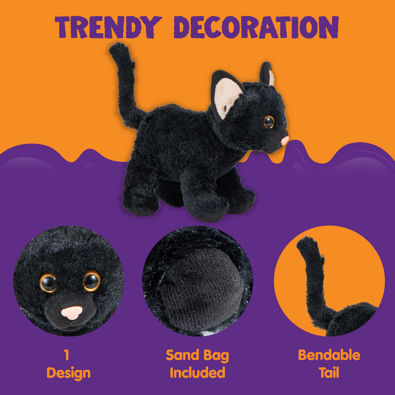 Satiated Realistic Black Cat Plush