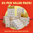 24Pcs Christmas Foil Gold Gift Bags