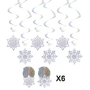 Snowflake Hanging Swirls and Strings Decoration, 18 Pcs