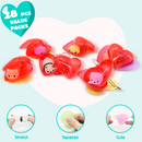 28Pcs Glow In The Dark Mochi Squishy Toys Filled Hearts Set with Kids Valentines Cards