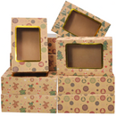 Christmas Foil Cookie Kraft Pattern Gift Box, 24 Pcs