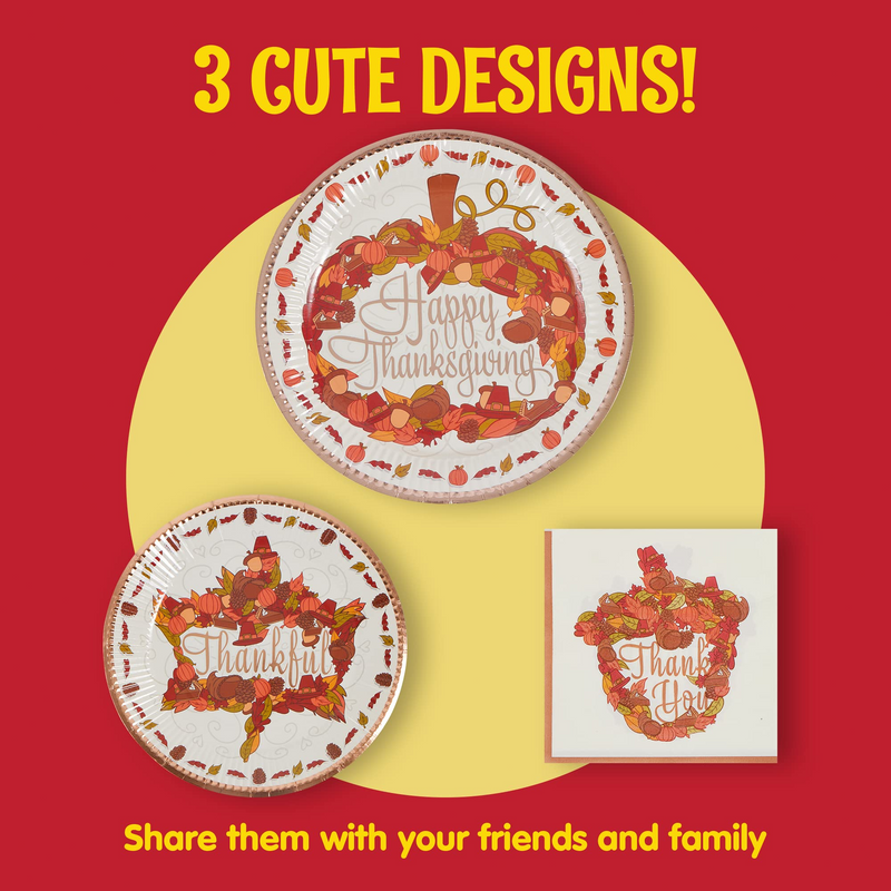 Thanksgiving Disposable Dinnerware Set for 24 guests