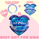 28Pcs Glow Sticks Bracelets with Kids Valentines Cards for Valentines Party Favors