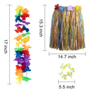 Luau Leis Wrist Bracelets Skirts Set, 48 Pcs