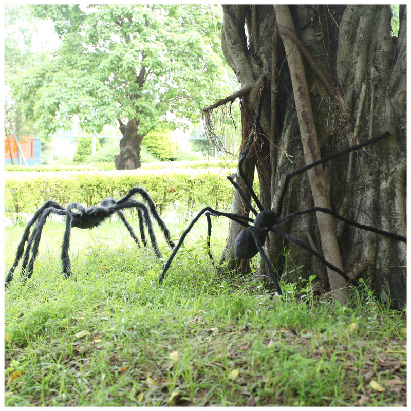 60" Realistic Hairy Halloween Spider With Red Led Eyes