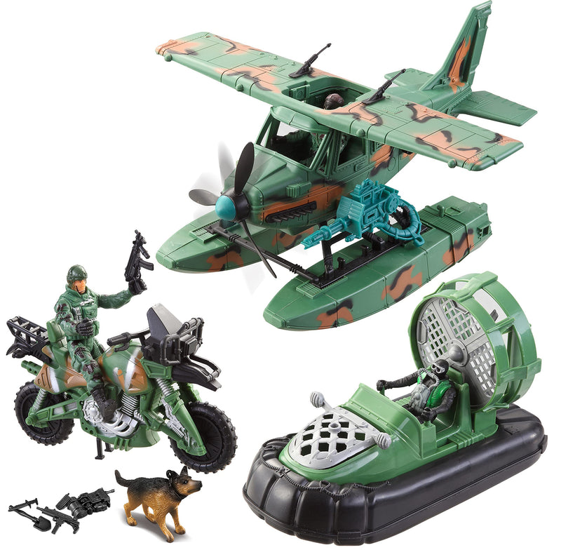 Military Camp With Seaplane Toys Set