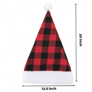 Red Christmas Plaid Hat, 8 Pack