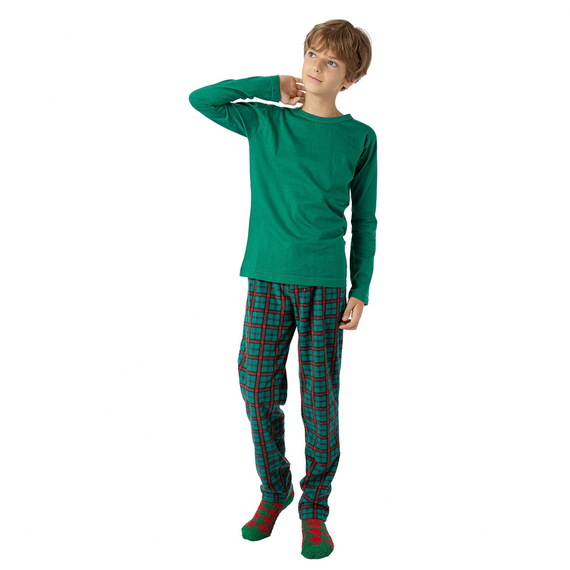 Kid Green Plaid Pajamas