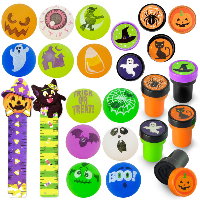 Prefilled Goody Bags with Halloween Party Favors, 12 Pack