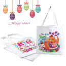 3Pcs Easter Canvas Tote Bags for Easter Egg Hunt