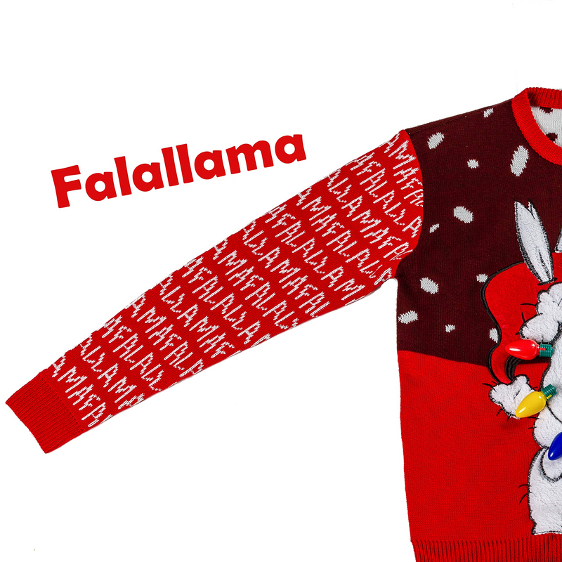 Falallama Ugly Sweater with Light Bulbs