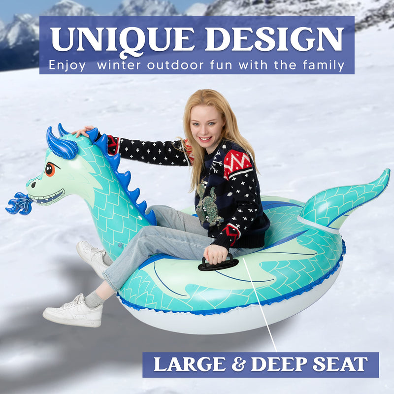 47in Inflatable Ice-Dragon Snow Tube