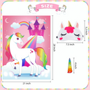 Unicorn Themed Pin The Horn Game with Stickers
