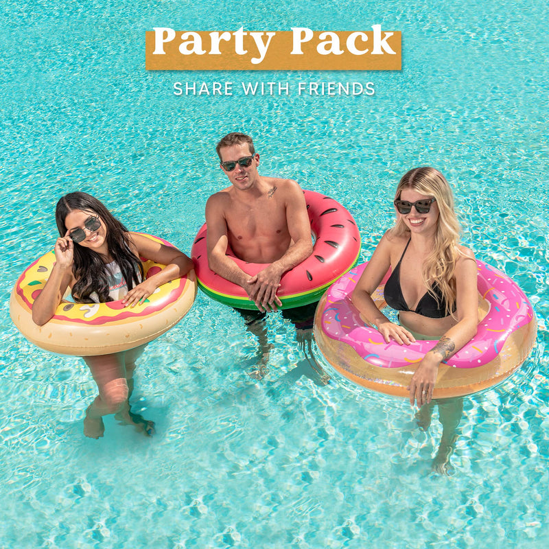 SLOOSH - 3 Pcs Inflatable Fruit and Food Pool Tubes