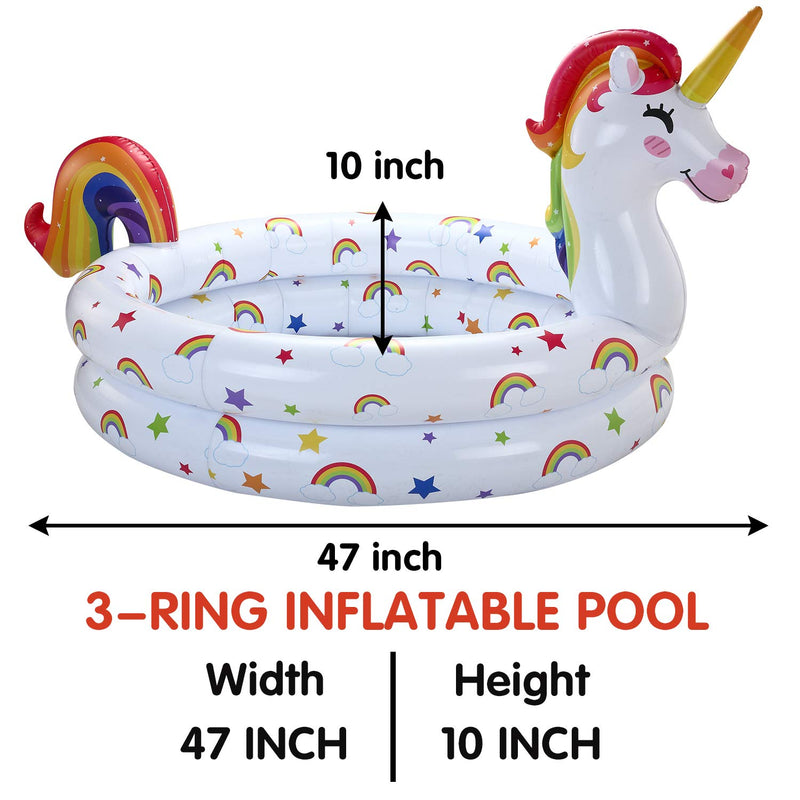 SLOOSH -  Unicorn and Llama Inflatable Kiddie Pool, 2 piece