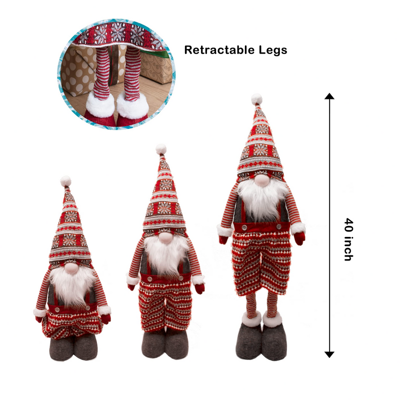 Long Leg Standing Gnome Couple, 40" (Knitting Style)