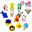 28Pcs Kids Valentines Cards with Animal Erasers-Classroom Exchange Gifts