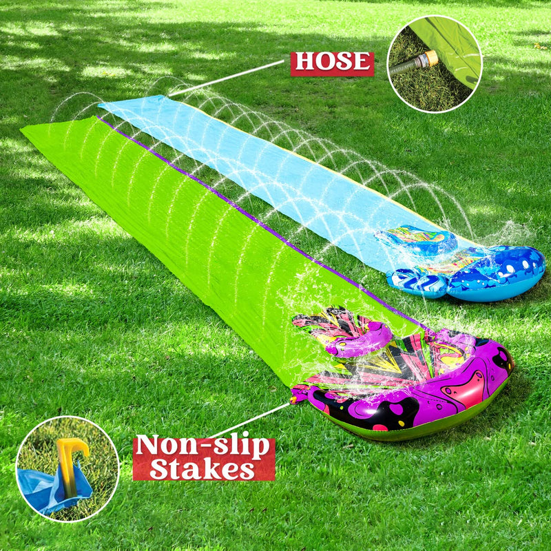 SLOOSH - Lawn Water Slides with Board 2 Pack