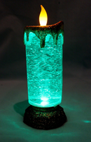 Flameless Led Candles With Glitter Swirls, 2 Pack