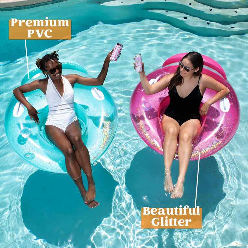 SLOOSH - Inflatable Pool Lounger with Glitters, 2 Pcs