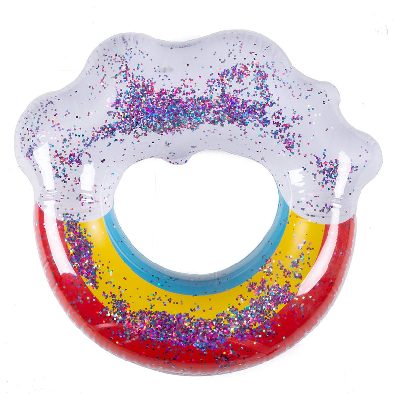 SLOOSH - 46" Sparkling Rainbow with Glitters Pool Float