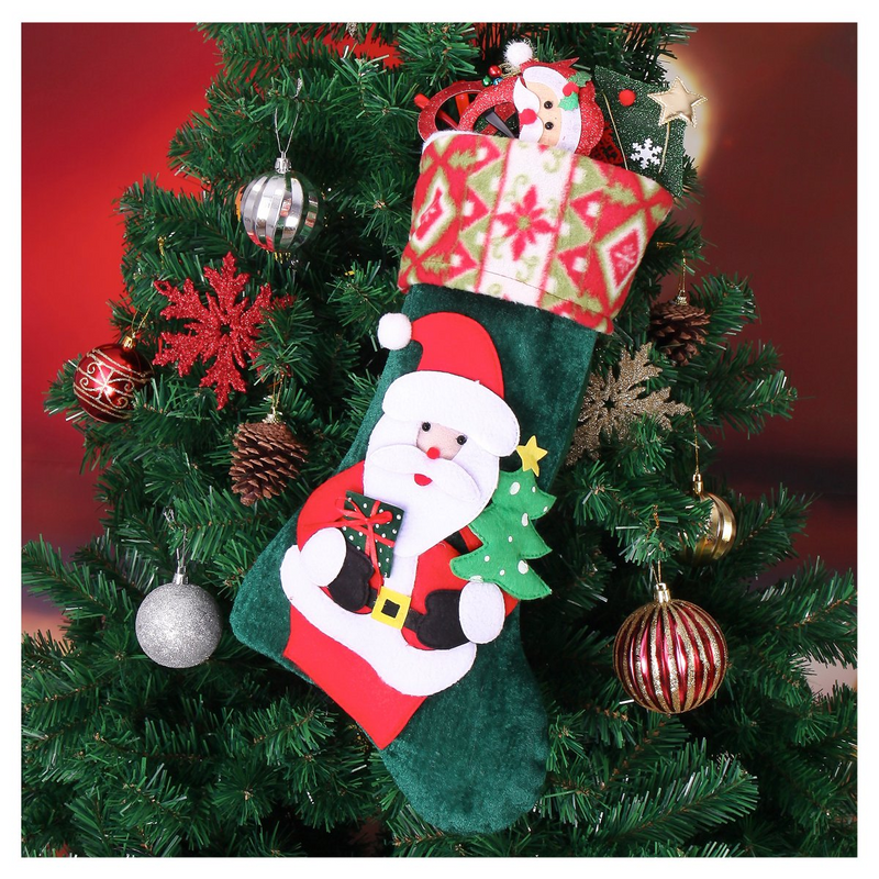 4-pack 3d Plush Christmas Stockings