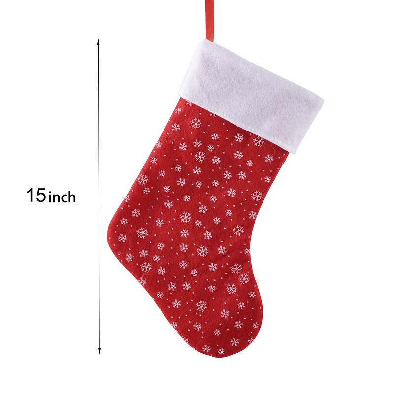 15" Felt Christmas Stockings, 4 Pack