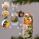 Christmas Glass Blown Ornament Taco and Burrito Set